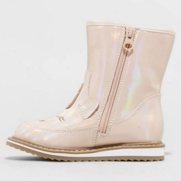 Toddler Girls' Isla Unicorn Zipper Slip-On Winter Boots - Cat & Jack Pink Size 5 - Picture 4 of 13